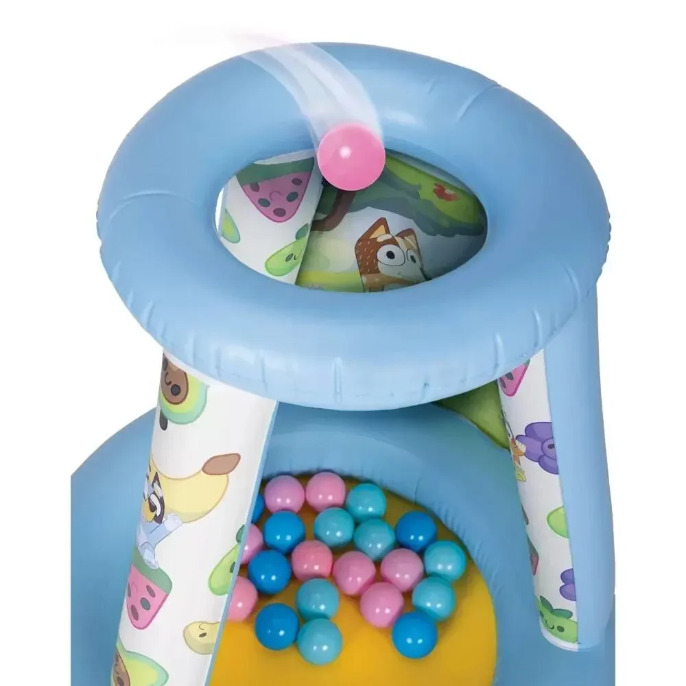Bluey Adventure Playland Ball Pit Inflate with 15 Balls Toddler Ball Toss Roof